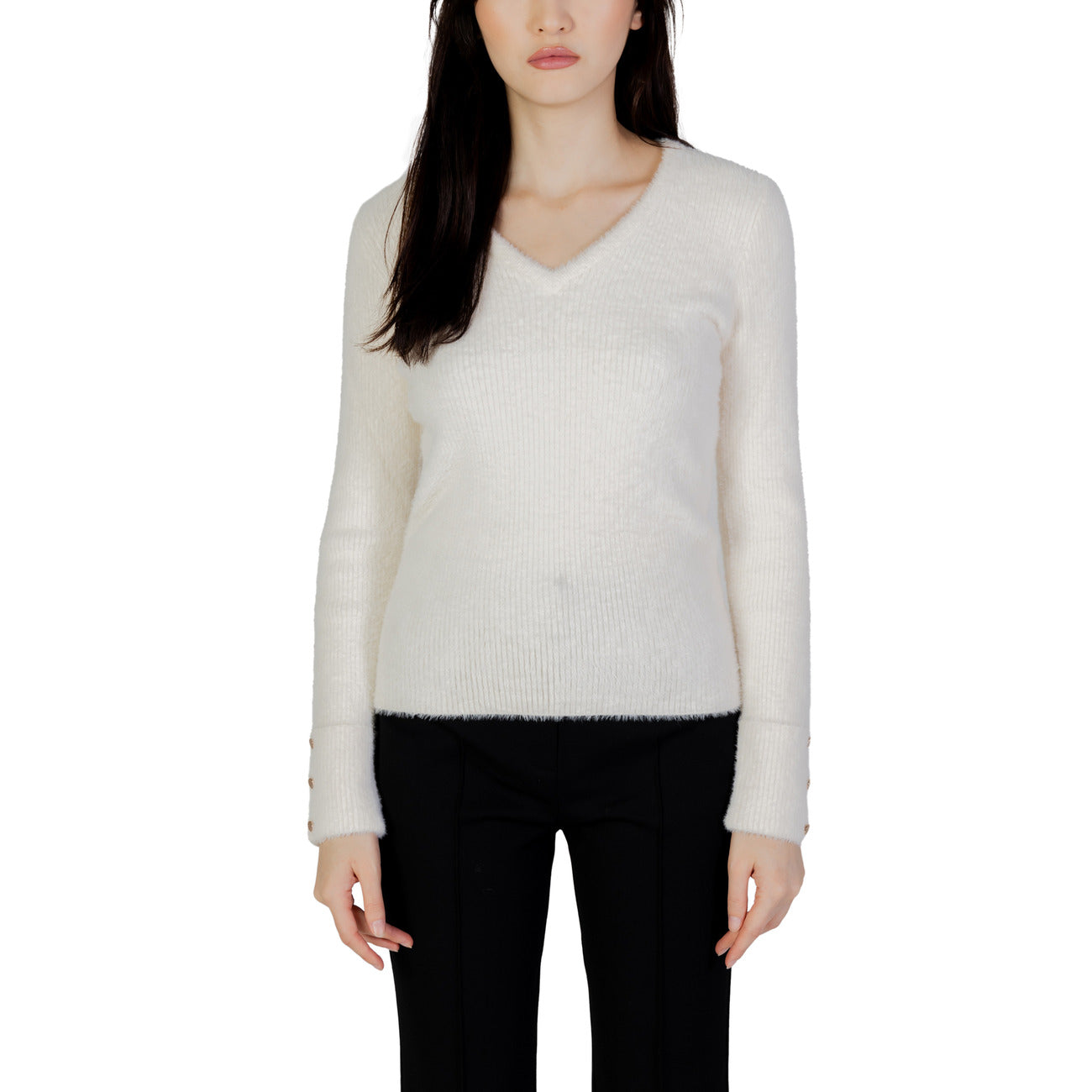 Morgan De Toi Maglioncino Donna Manica Lunga con Scollo a V 212-MOOVE