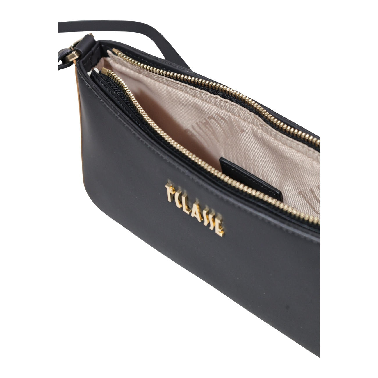 Borsa Tracolla Alviero Martini Nera; Dettagli stampa Geo Classic. Chiusura con zip, tracolla regolabile, design bicolore. Dimensioni mini 15x6x6 cm. Accessorio versatile 4 stagioni in stile casual-chic. Vista apertura cerniera