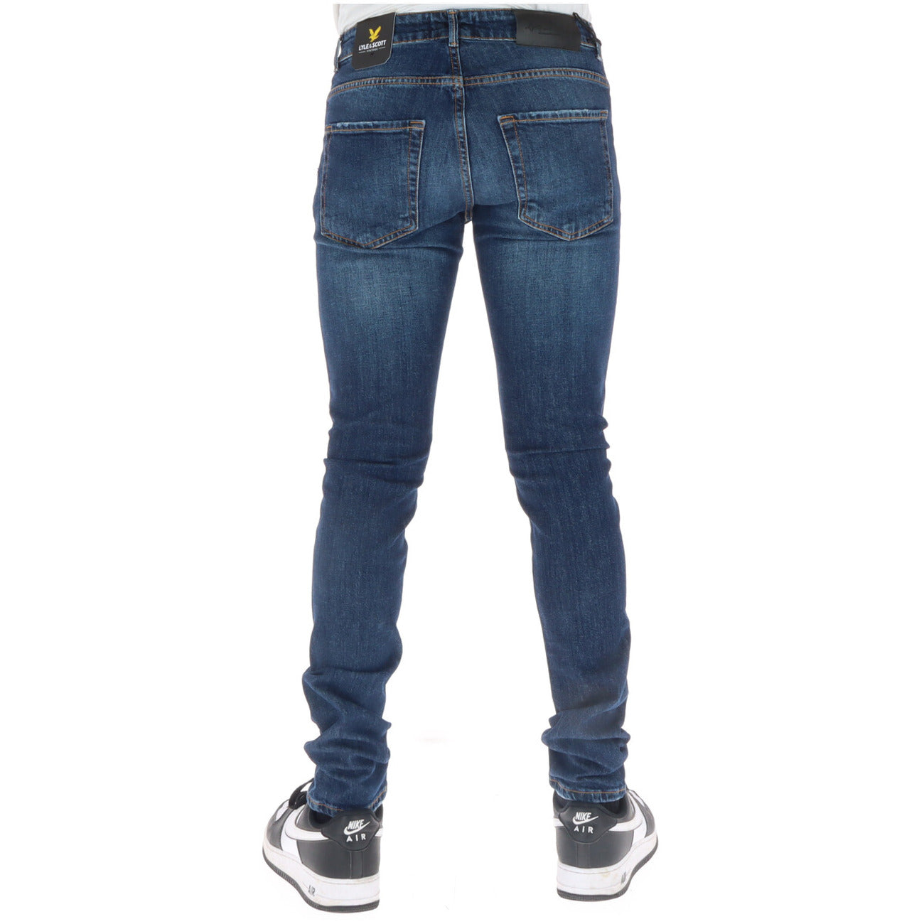 Lyle & Scott Jeans Uomo Blu Zip Bottone Tasche Anteriori Posteriori Effetto Consumato Cotone 98% Elastan 2% Tutte Stagioni TR022IT