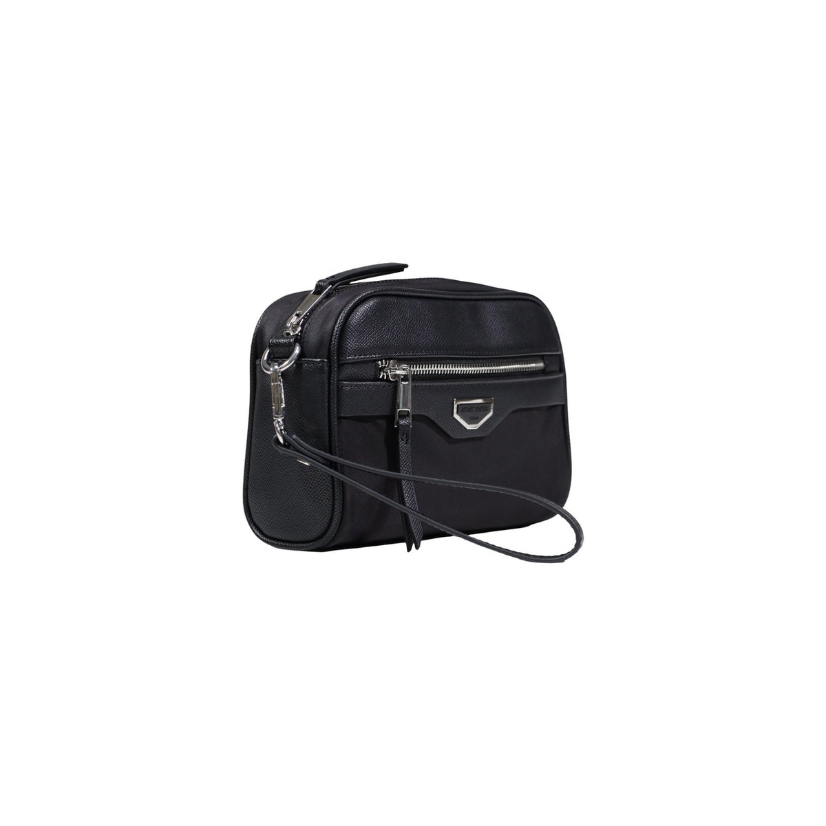 Antony Morato Pouch Nero; pochette uomo in poliammide con zip e logo. Tasca esterna, cinturino removibile, leggera e versatile. Vista laterale