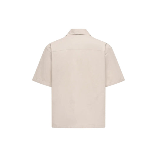 Only & Sons Onsreid Resort Shirt; cotone stretch, maniche corte, colletto classico, bottoni a contrasto. La camicia essenziale per il tuo stile estivo. Colore beige vista Posteriore