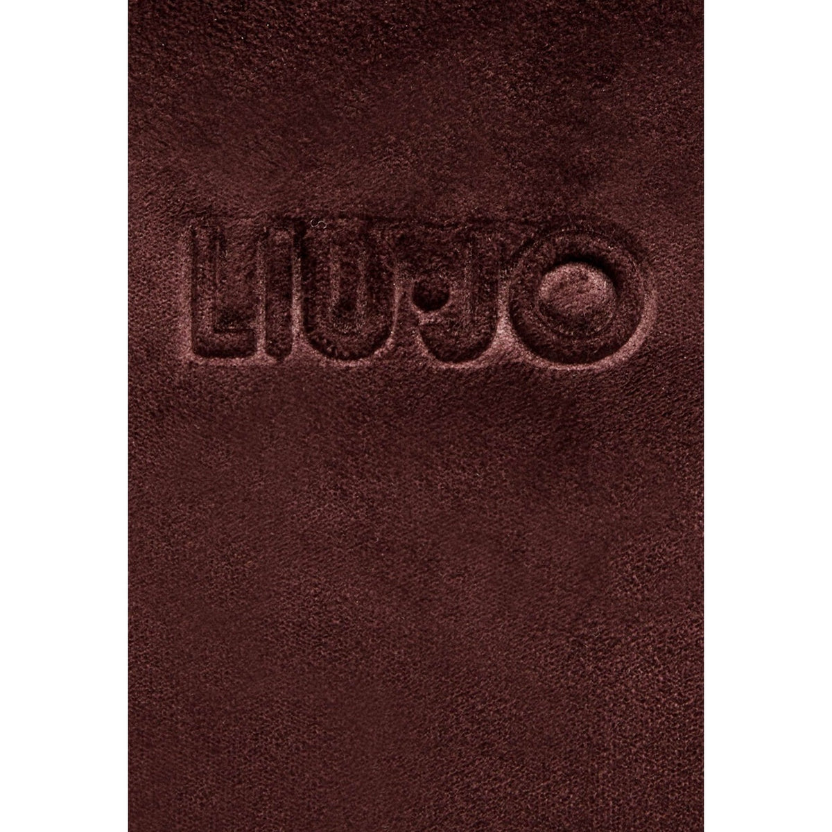 Borsa Liu-Jo bordeaux effetto velluto AF6033 T711A. Borsa piccola da donna bordeaux a mano e a tracolla con maxi borchie dorate laterali, logo tono su tono e chiusura zip, borsa elegante e casual chic 4 stagioni Liu-Jo.