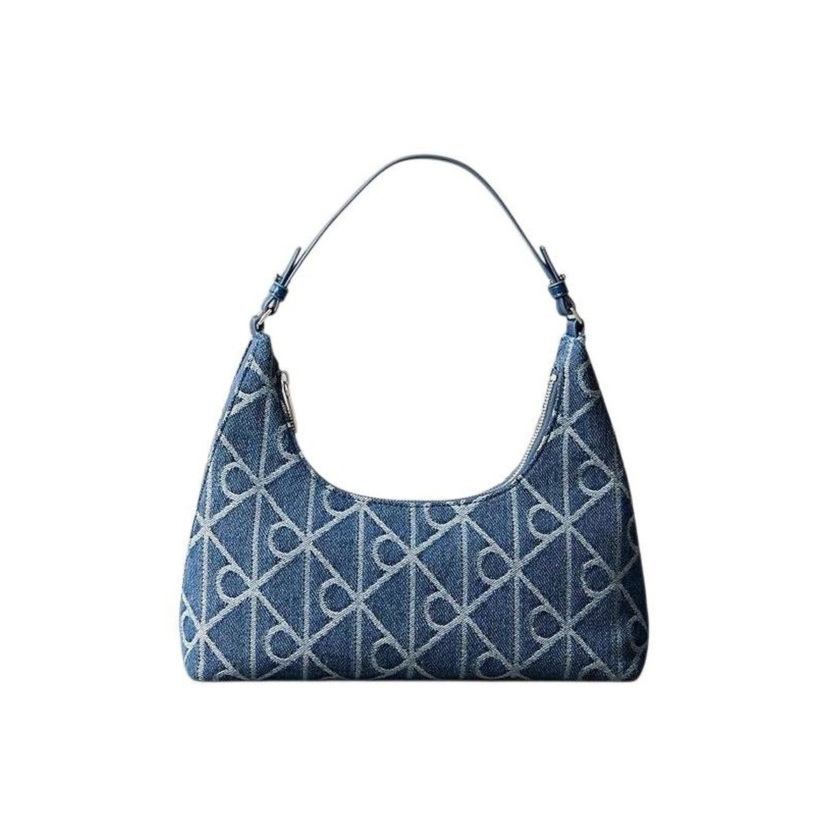 Calvin Klein Denim Emblem Bag; 100% cotone, logo all-over, chiusura a zip. La borsa da spalla versatile per un look moderno ispirato agli anni '90.