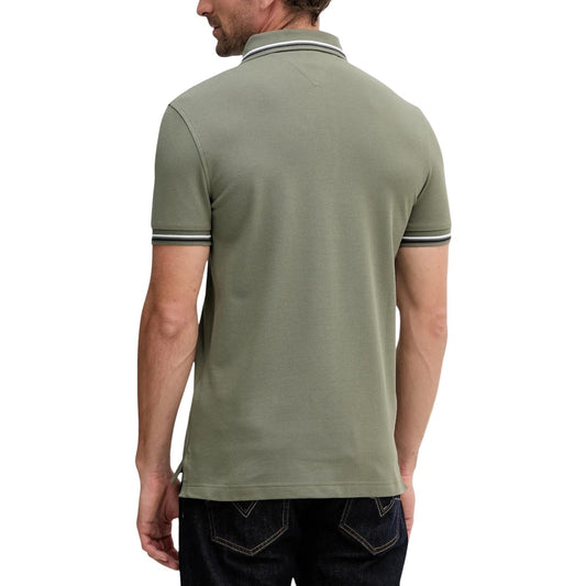 Tommy Hilfiger Polo Uomo Verde Manica Corta Bottoni Scollo Tondo Colletto Polo Cotone Organico 96% Elastan 4% Autunno Inverno MW0MW39993