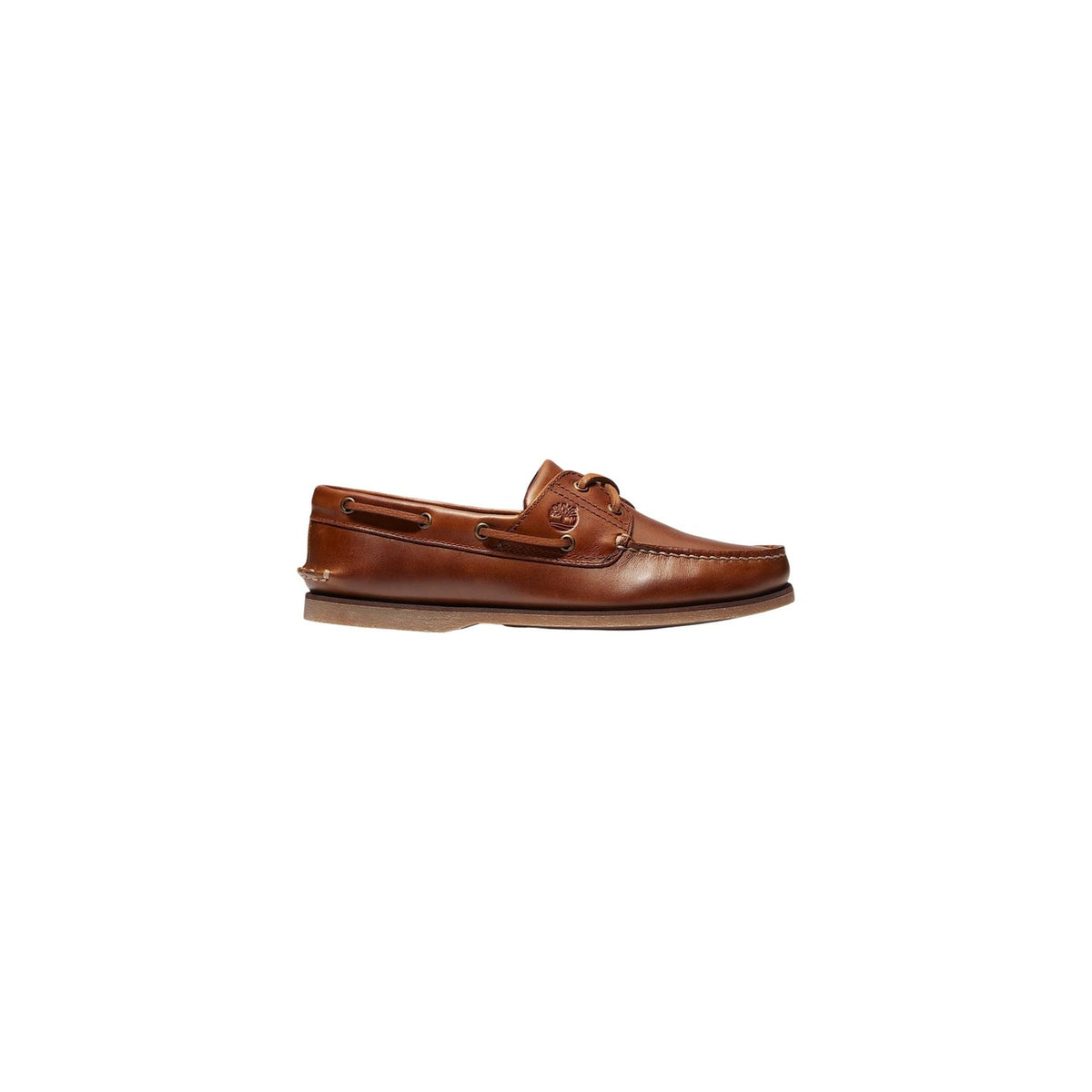 scarpa da barca classica Timberland 2-Eye in pelle marrone.
Vista laterale