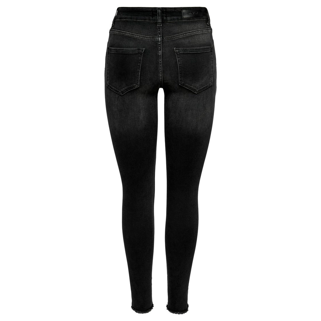 Only Jeans Donna Nero Zip Bottone Tasche Cotone 92% Elastan 2% Poliestere 6% 15157997