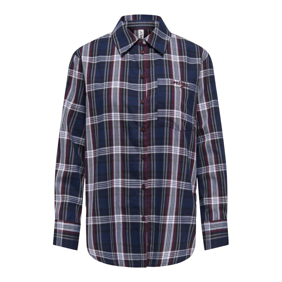 Camicia donna Only a quadri blu navy – Camicia in cotone regular fit 15380217.