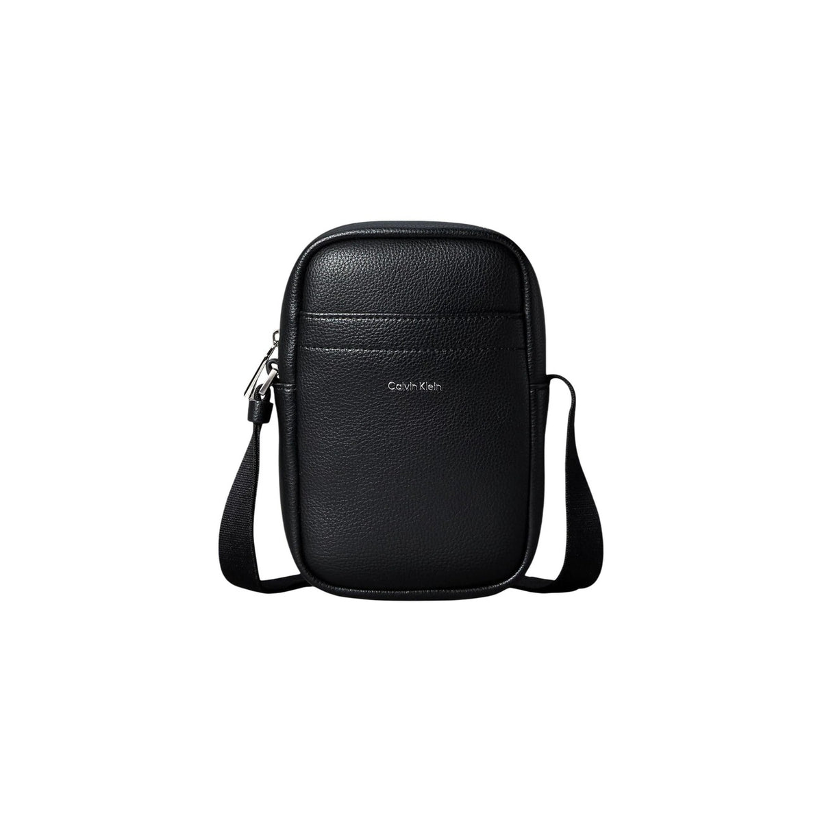 Borsello Calvin Klein uomo nero a tracolla con cerniera tasche 100% poliuretano - vista frontale