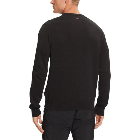 Napapijri Maglioncino Uomo Nero con Maniche Lunghe Scollo Tondo in Cotone 100% NP0A4I2G0