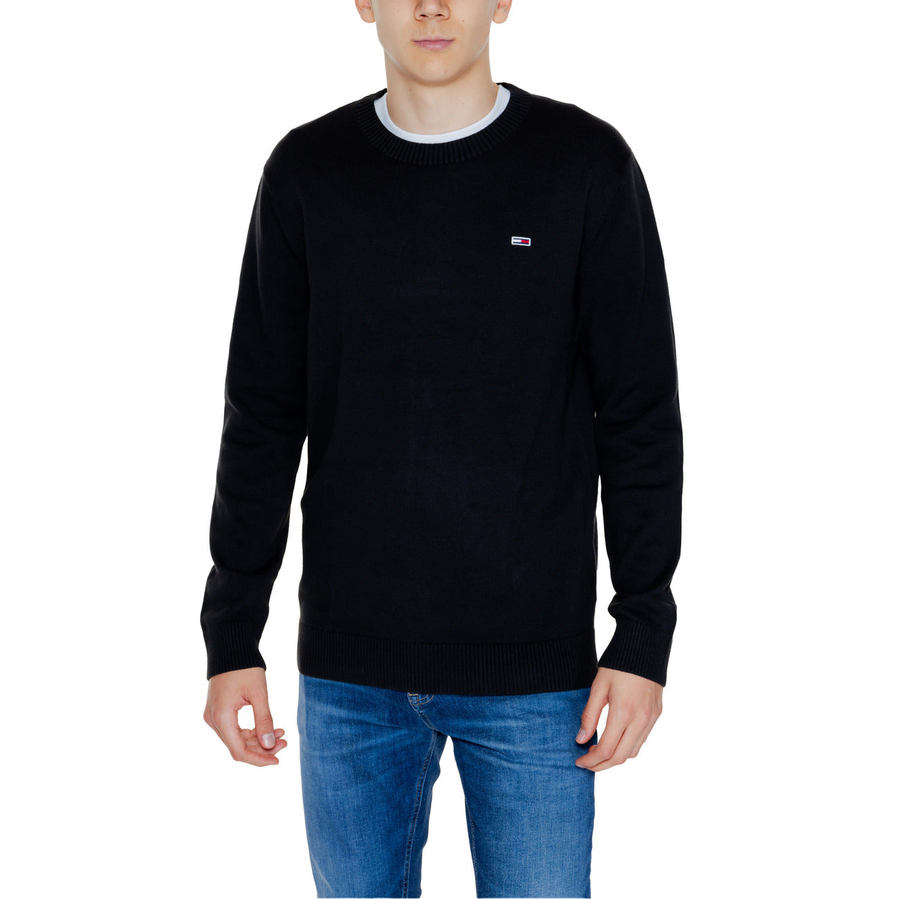 Tommy Hilfiger Jeans Maglia Uomo Viola Scollo Tondo Manica Lunga Cotone Organico Autunno Inverno DM0DM18895
