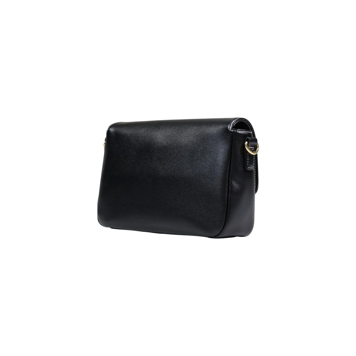 Borsa Love Moschino donna nera tracolla modello JC4066PP1. Borsetta piccola nera a spalla e a bandoliera in ecopelle liscia con logo metallico dorato lucido sul davanti e chiusura a zip, stile casual chic ed elegante.