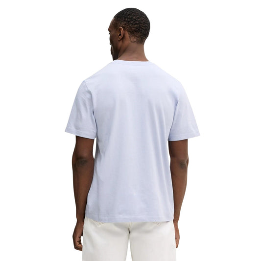 T-shirt CK Jeans Blu; 100% Cotone. Regular fit, logo stampato sul petto, scollatura tonda. Traspirante, leggera e versatile per outfit casual. Vista posteriore