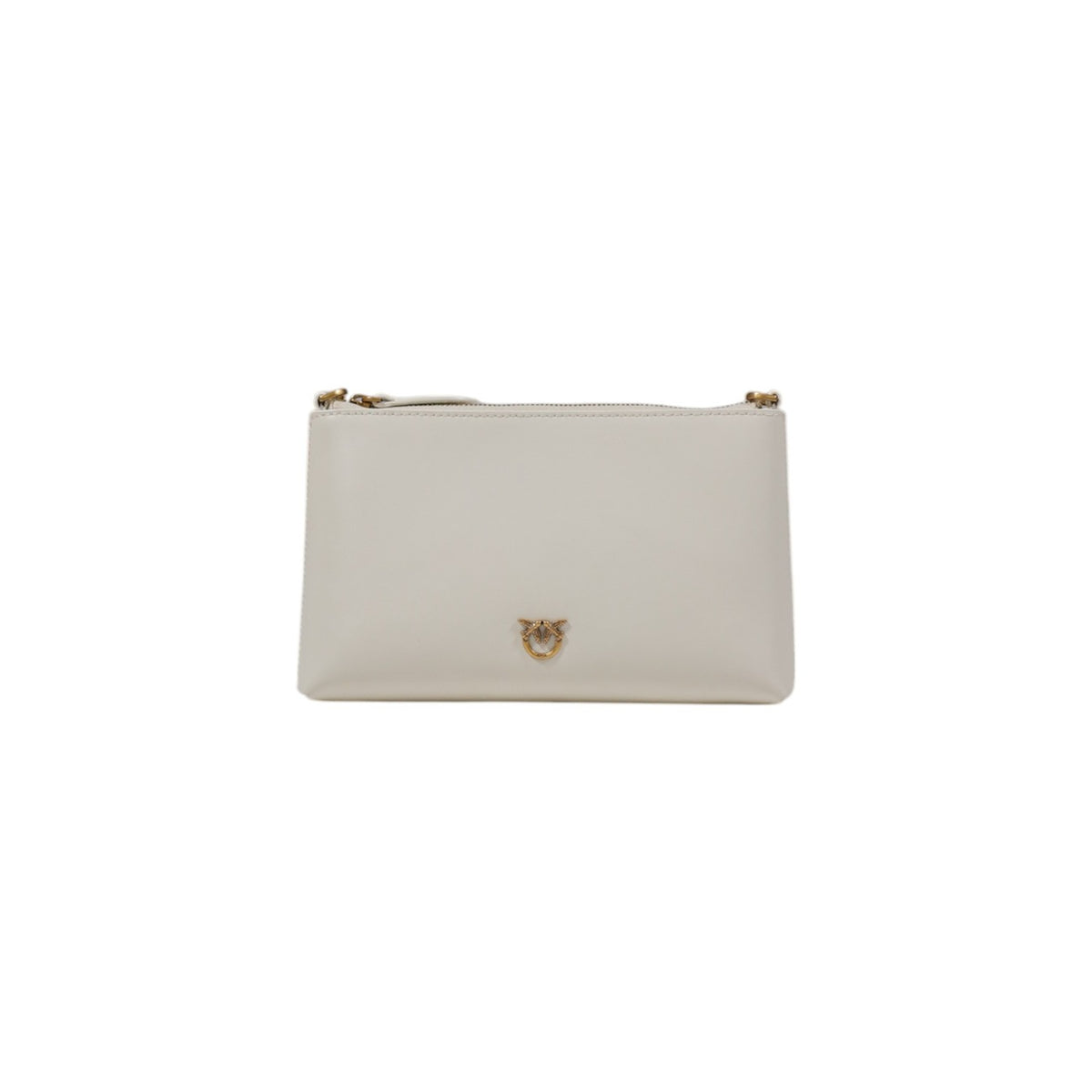 pochette Pinko Flat Horizontal Mini Vitello in pelle bianco Vista frontale