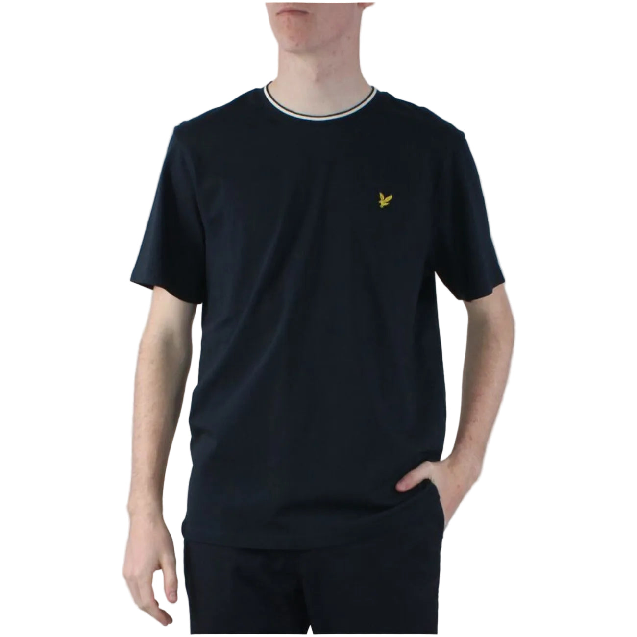 Lyle & Scott T-Shirt Uomo Azzurra Stampa Manica Corta Scollo Tondo 100% Cotone Primavera/Estate TS1433V