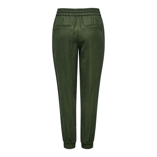 Only Kelda-Emery Pull-Up Pants; Verde. 92% Viscosa, 8% Poliestere. Vita regolare elastica, vestibilità regular con polsini alle caviglie. Tessuto leggero, morbido e traspirante.