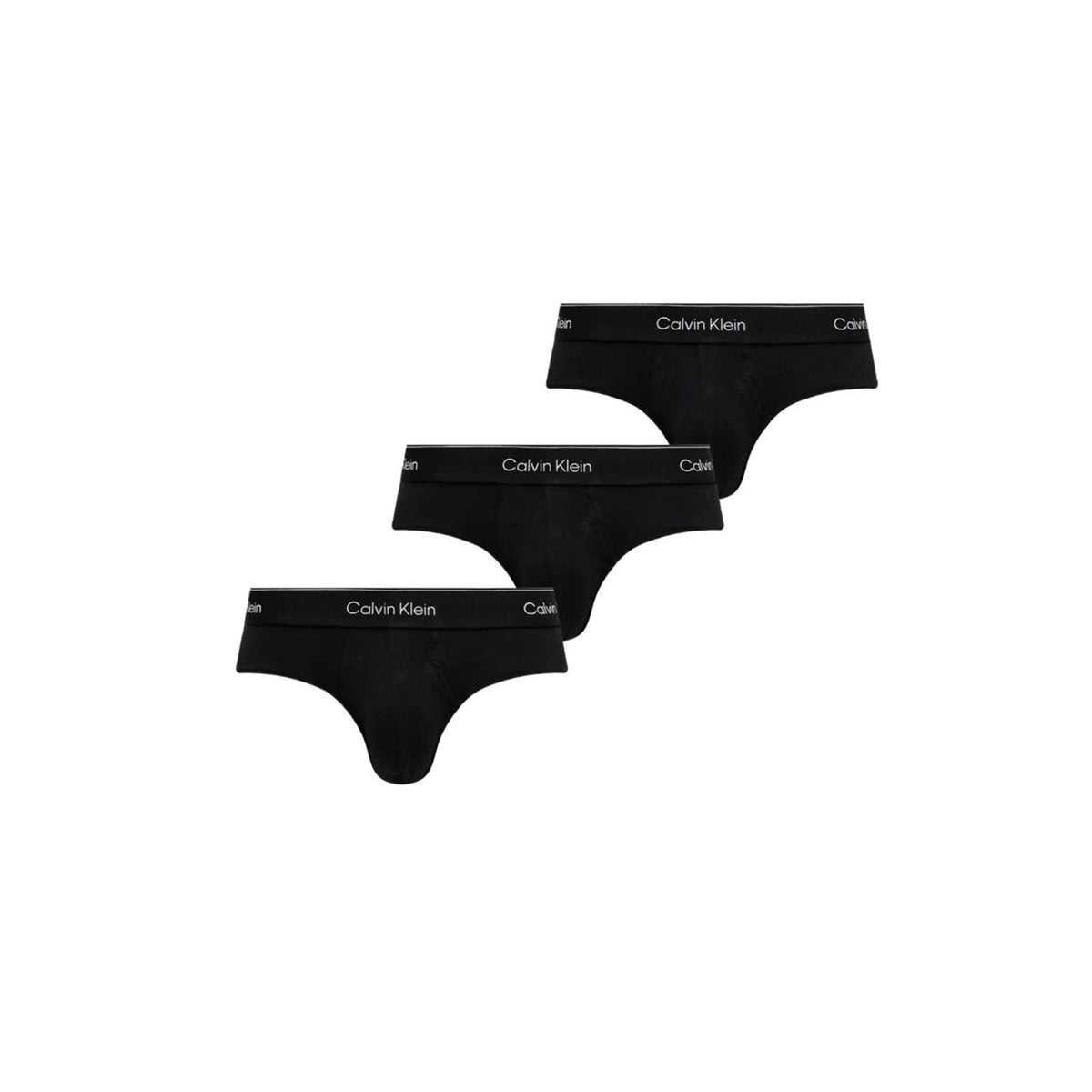 Slip Calvin Klein Underwear classici uomo neri confezione da 3 con elastico logo 95% cotone - vista frontale