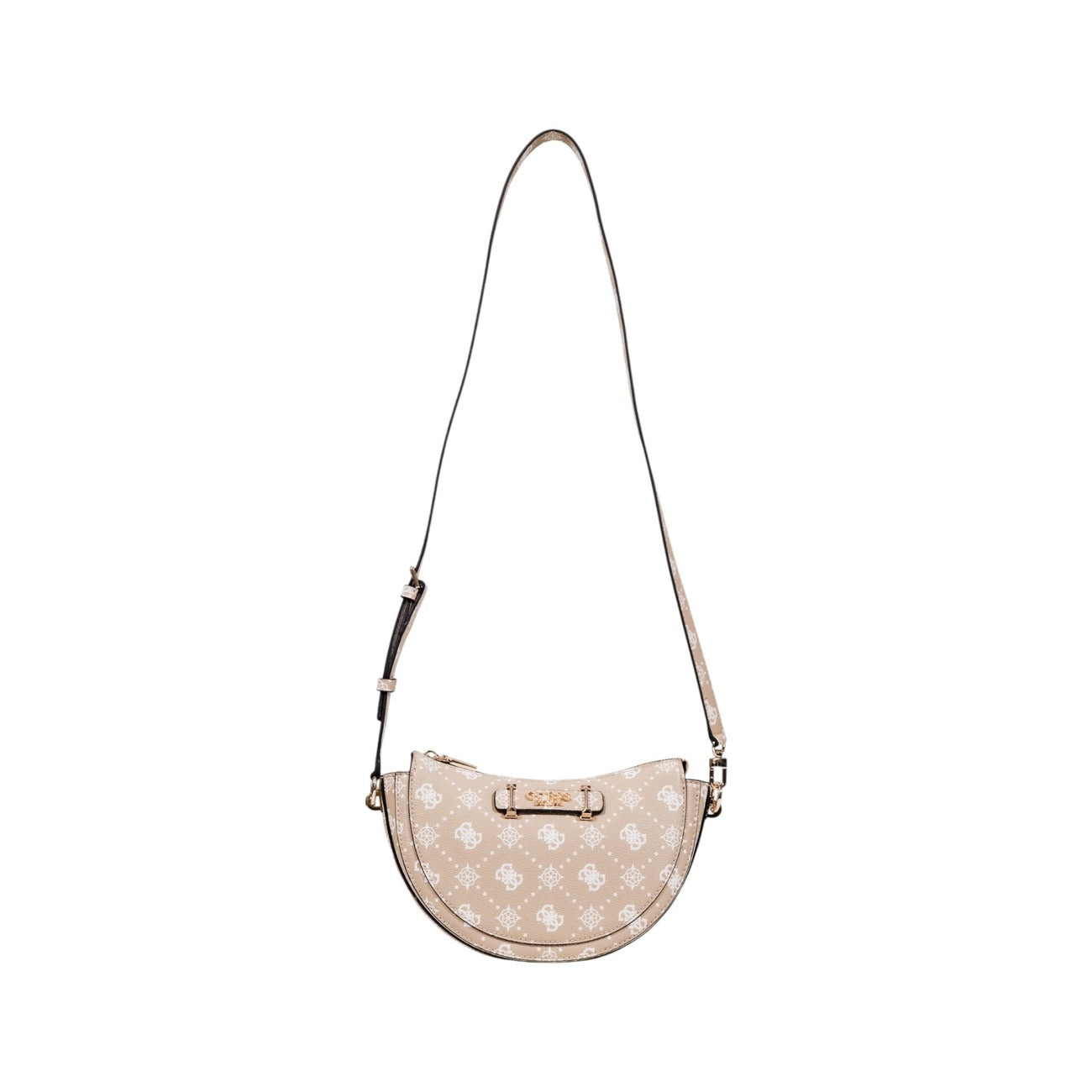 Guess Borsa Donna Marrone con Stampa - Borsa a Tracolla Cerniera Tasca 23x16x10cm