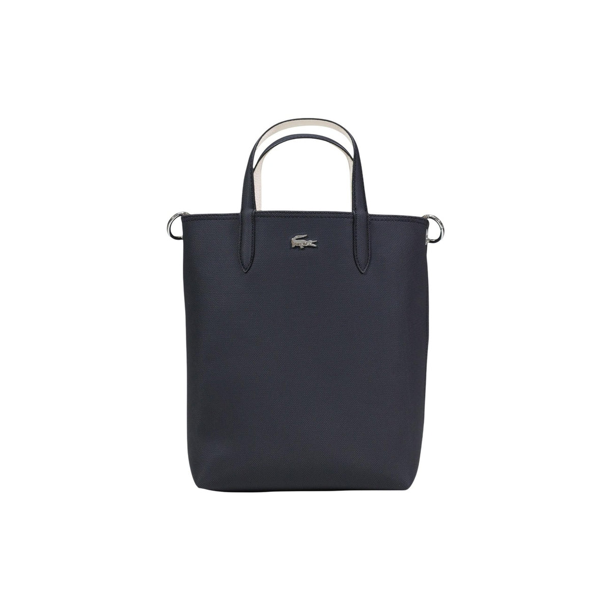 Borsa donna Lacoste ANNA nera da viaggio reversibile in PVC con manici primavera estate