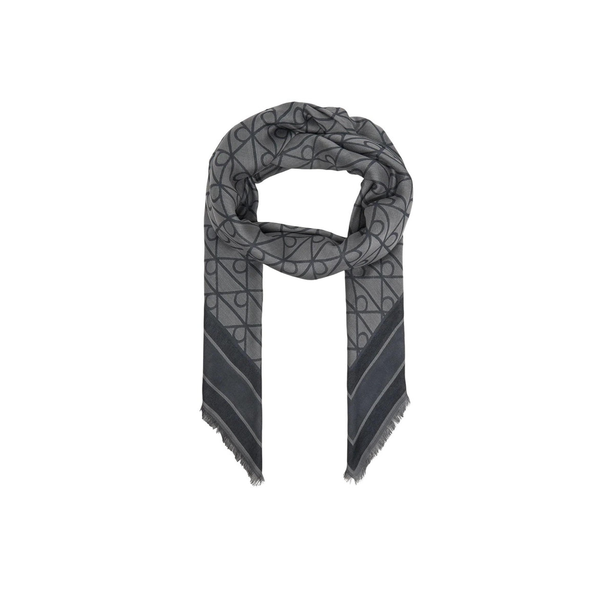 Sciarpa quadrata grigia donna Calvin Klein – Foulard modal jacquard con logo LV04F8080G.