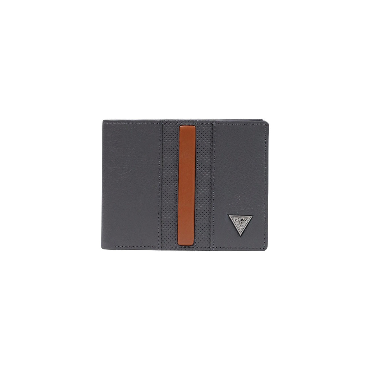 Portafoglio Zip Grigio Uomo Guess Torino; Dimensioni 13 x 9 x 2 cm. Realizzato in vera pelle con portamonete integrato. Logo metallico sul davanti e hardware argento, stile casual-business. Frontale