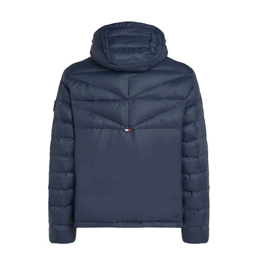 Giubbotto Tommy Hilfiger Denim uomo blu con cappuccio - vista posteriore retro