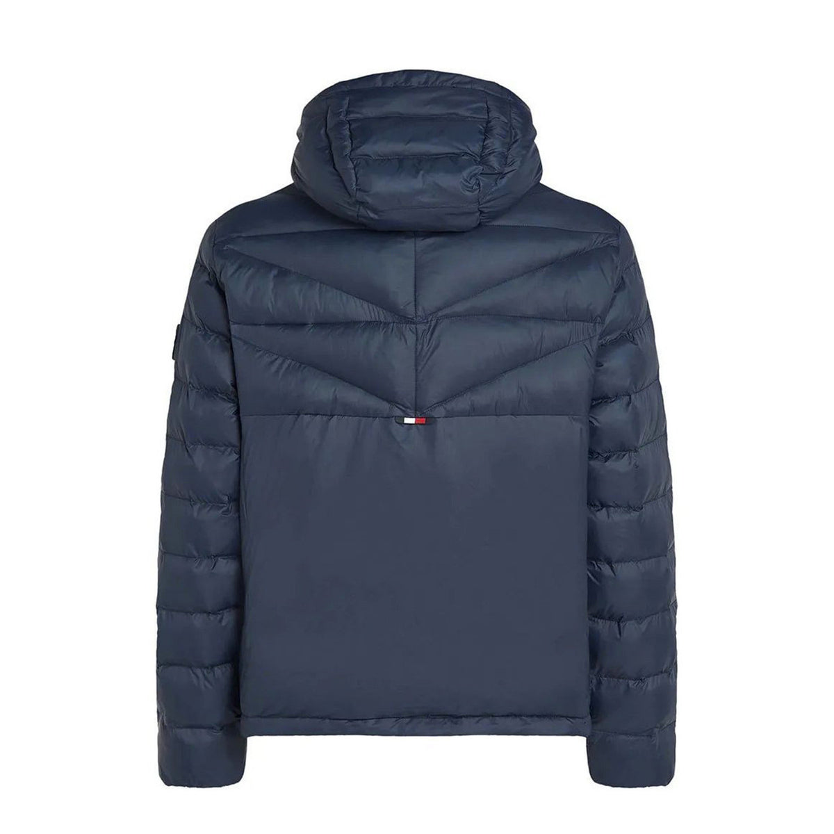 Giubbotto Tommy Hilfiger Denim uomo blu con cappuccio - vista posteriore retro