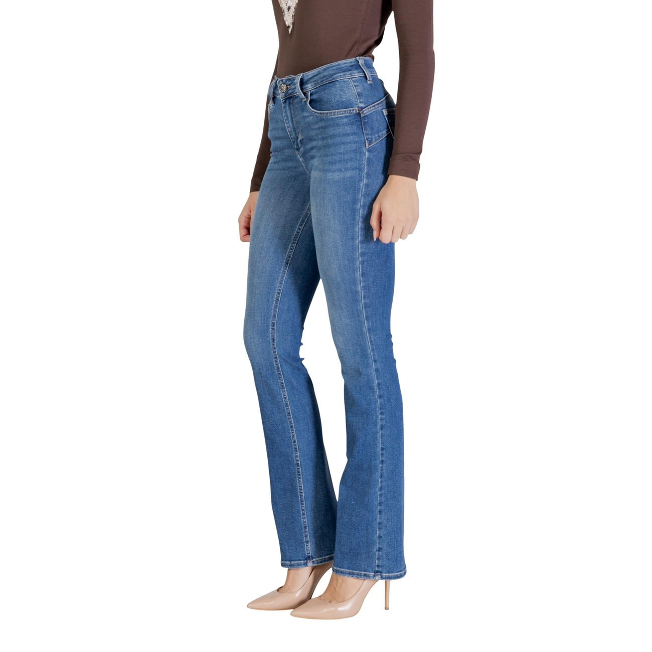 Liu Jo Jeans Donna Blu in Cotone 78% Elastan 10% Lycra 12% con Zip e Bottone Tasche Anteriori e Posteriori Primavera/Estate UA6039 D0305