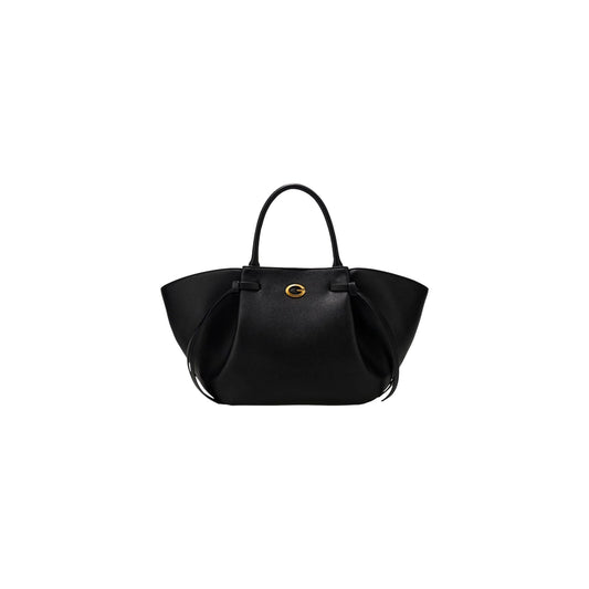 Borsa Guess con frange nera HWBG22 37060. Borsa da donna in ecopelle 100% poliuretano con chiusura con bottone magnetico, dettagli metallici dorati, tracolla rimovibile e dimensioni 48x22x14 cm.