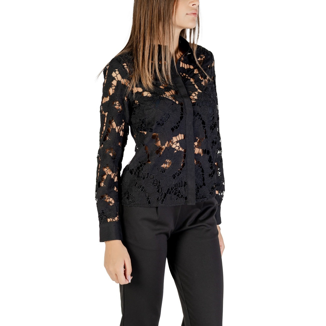 Morgan De Toi Blusa Donna Nero Bottoni Colletto Classico 100% Poliestere Autunno/Inverno 241-COCONU