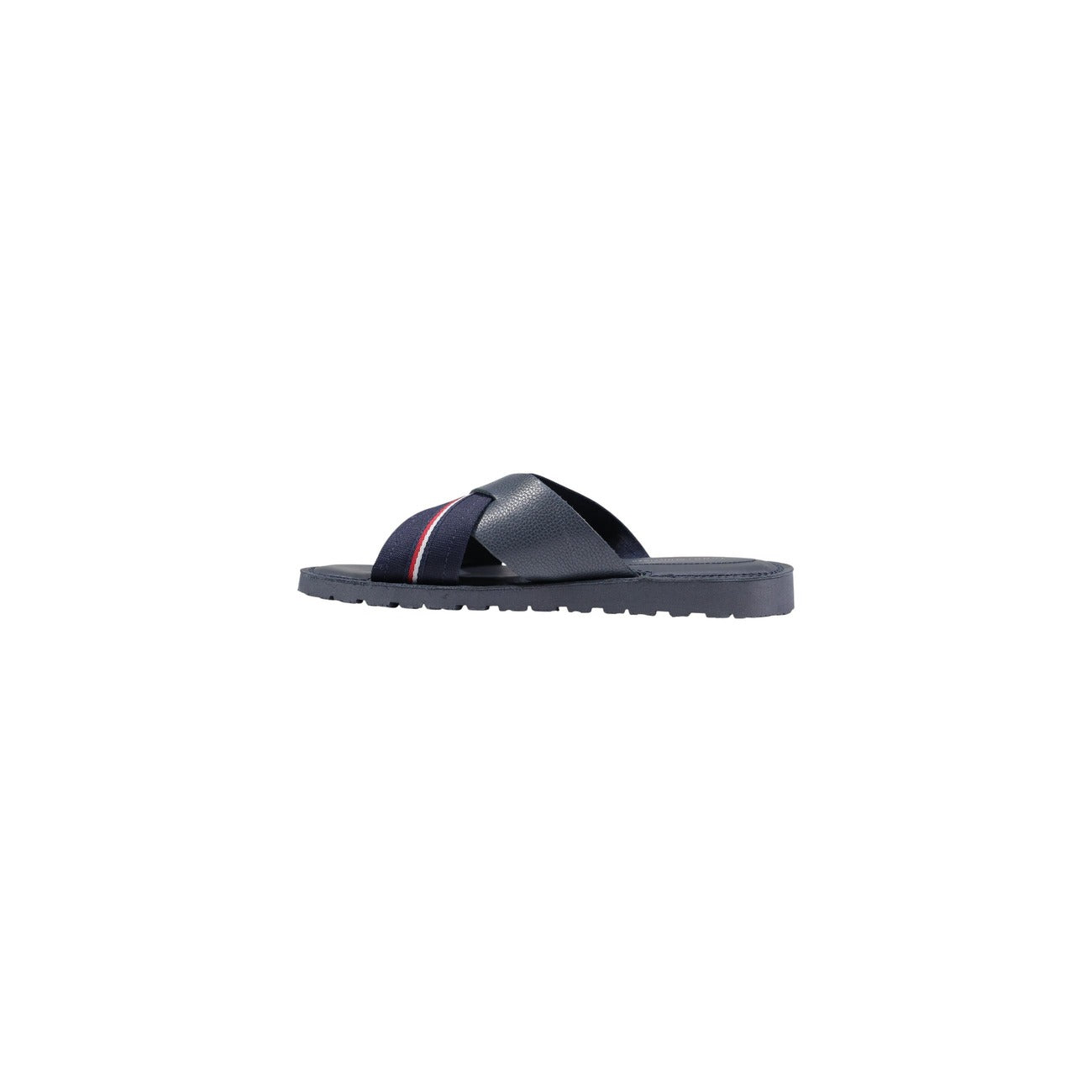 Sandali Tommy Hilfiger Cross-Nappa; 100% Pelle. Fasce incrociate, plantare imbottito, suola 2 cm antiscivolo. Slide donna ultra-morbida e traspirante per la PE26. Vista laterale