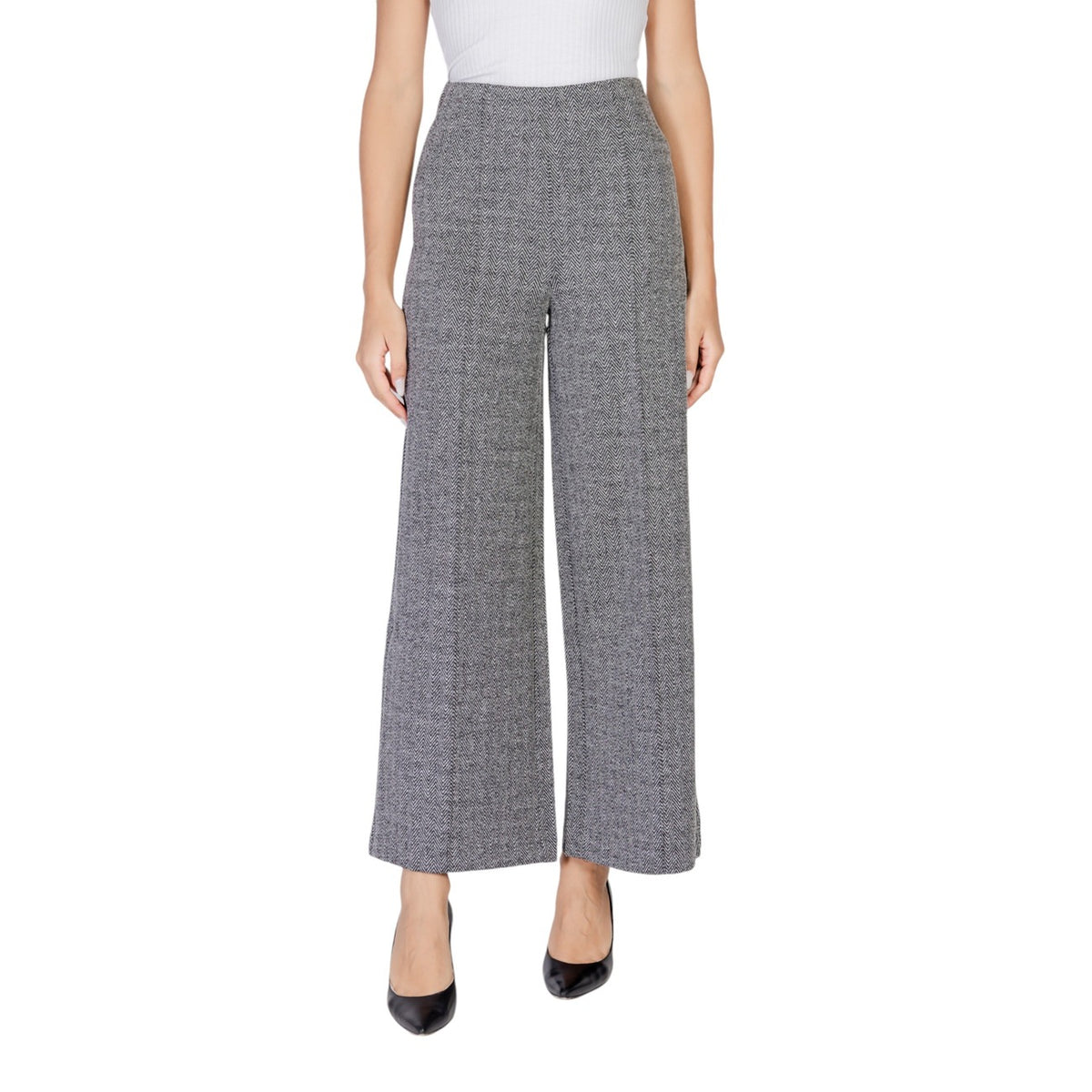 Ichi Pantaloni Donna Verde Gessato con Cerniera Tasche Laterali 73% Poliestere 25% Viscosa 2% Lycra Autunno/Inverno 20121602