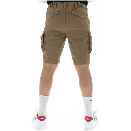 Superdry CORE Shorts marrone; stile cargo, 97% cotone, tasche utility multiple. Pantaloncino monocromatico robusto e stretch. Vista posteriore