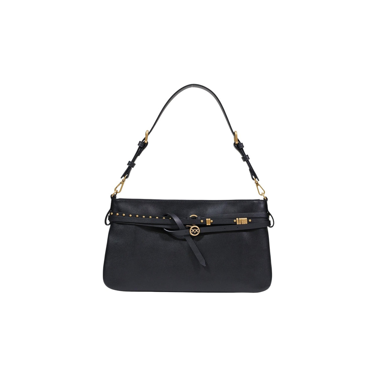 borsa media da donna Pinko BELT BAG CLASSIC VITELLO MORBIDO realizzato al 100% in pelle di alta qualità. vista frontale