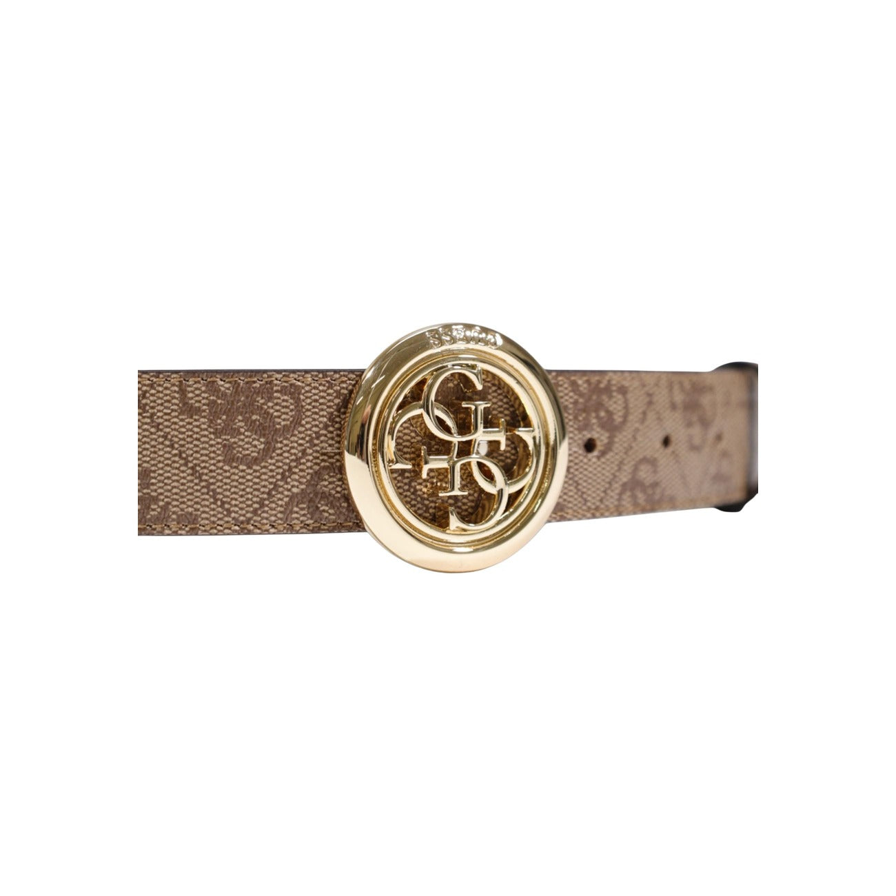 Cintura Guess JANIE LOGO ADJ AND NT REV donna beige con fibbia 100x3x0.3 cm 100% poliestere - dettaglio fibbia logo