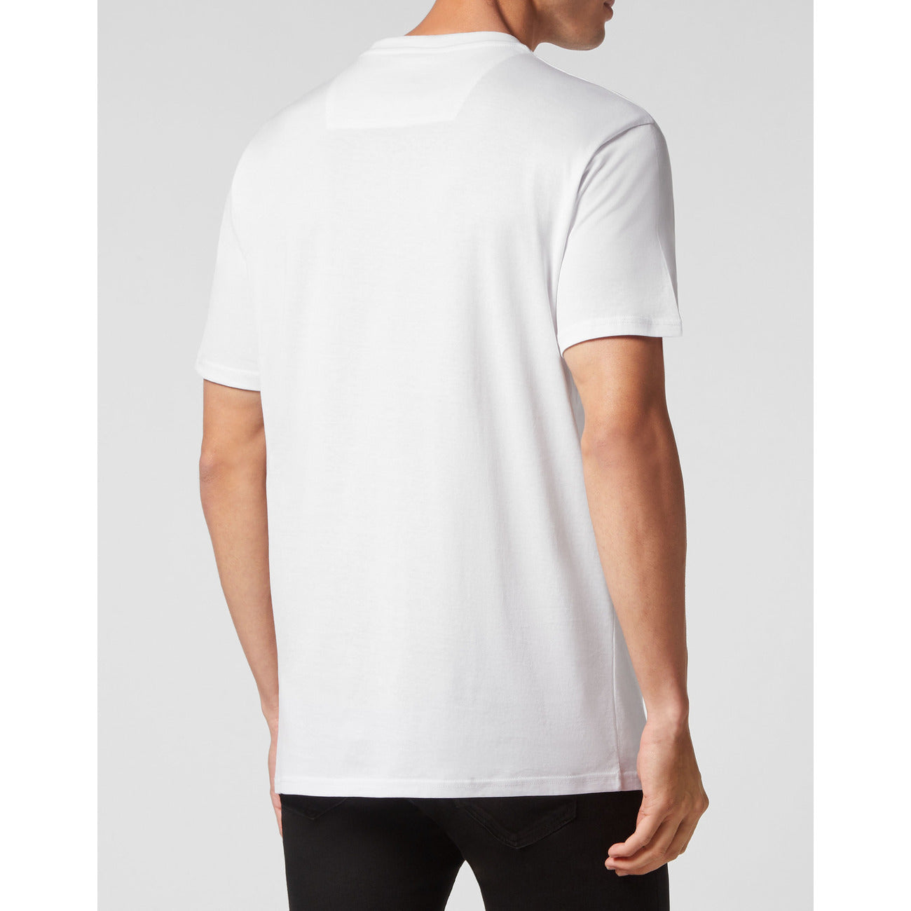 Philipp Plein T-Shirt Uomo Bianca Stampa Manica Corta Scollo Tondo 100% Cotone Primavera/Estate EBO_2063