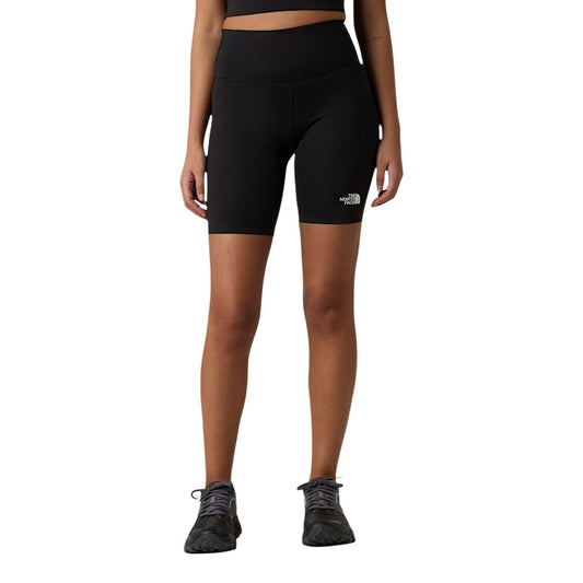Pantaloncini The North Face donna neri aderenti - vista frontale indossata da modello