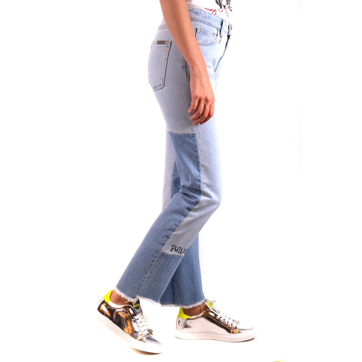 Philipp Plein Jeans Donna Azzurri con Zip Bottone Tasche Anteriori Posteriori in Cotone 100% Primavera/Estate B_35922