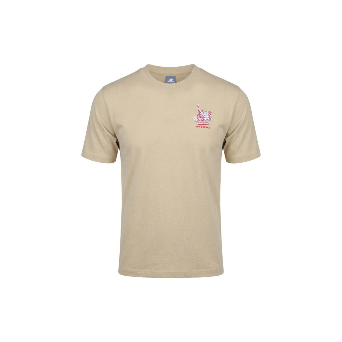 T-shirt uomo New Balance Ramen beige a maniche corte è realizzata in 100% cotone