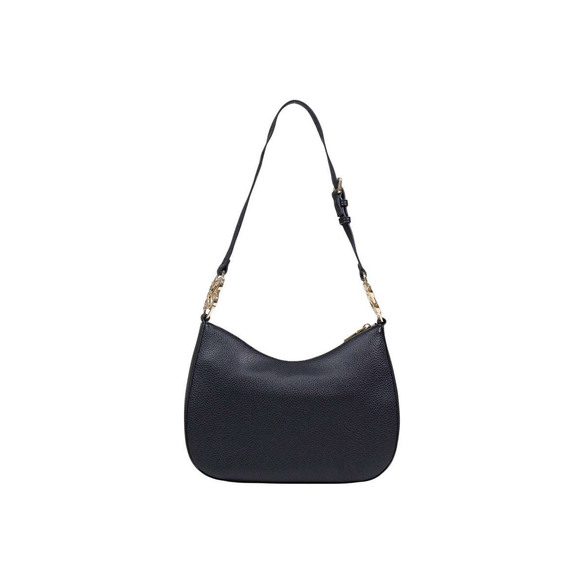 Borsa Love Moschino donna blu bauletto modello JC4055PP1. Borsetta media a mano in tela blu scuro con doppi manici, logo stampato bianco e scritta motto sul davanti, stile casual chic ed elegante.