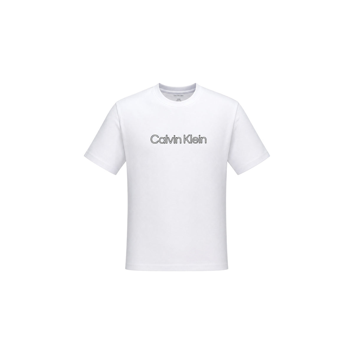 T-shirt Bianca Uomo Calvin Klein Jeans; 100% Cotone, maniche corte, scollatura a girocollo con logo sul petto. Tessuto leggero e traspirante, stile casual e intramontabile per ogni stagione. Frontale stesa