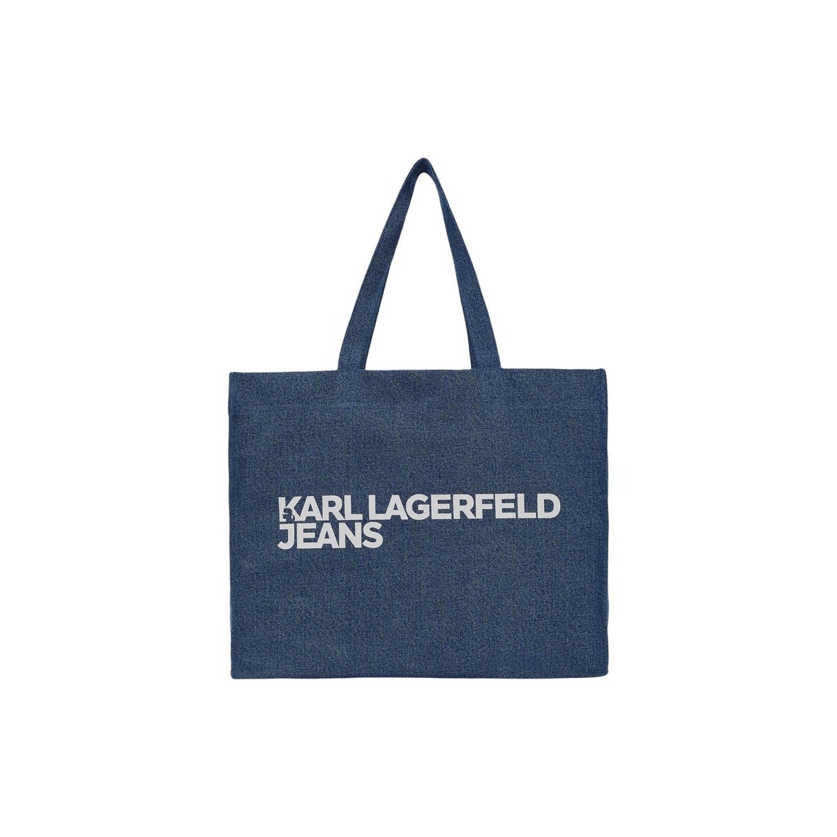 Borsa a tracolla donna Karl Lagerfeld Jeans modello LOGO DENIM blu in denim con logo e due manici