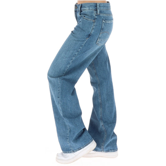 Jeans ampi blu donna vita bassa G-Star Judee D22889-D536. Pantaloni denim loose fit in cotone rigenerativo rigido con taschino interno e tasche rinforzate.