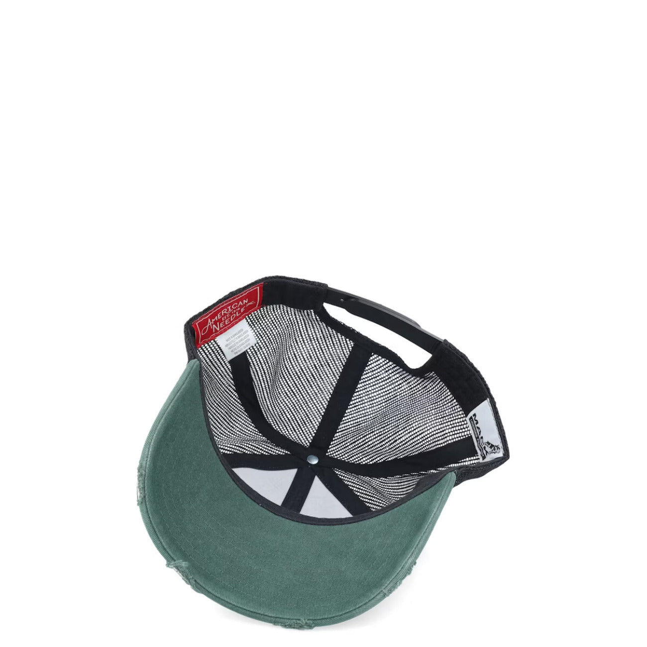Cappellino Snapback American Needle; corona morbida, verde, chiusura regolabile, materiale misto cotone/poliestere. Stile casual ed essenziale.