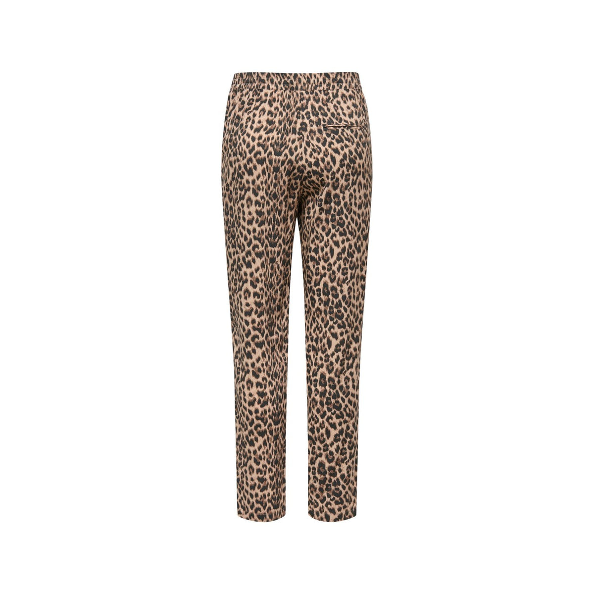 Pantaloni Only Animalier; 100% Viscosa. Vita elastica con coulisse, tasche laterali, linea regular. Tessuto leggero effetto seta. Pantaloni donna casual-wild ideali per l'estate. Posteriore stesa