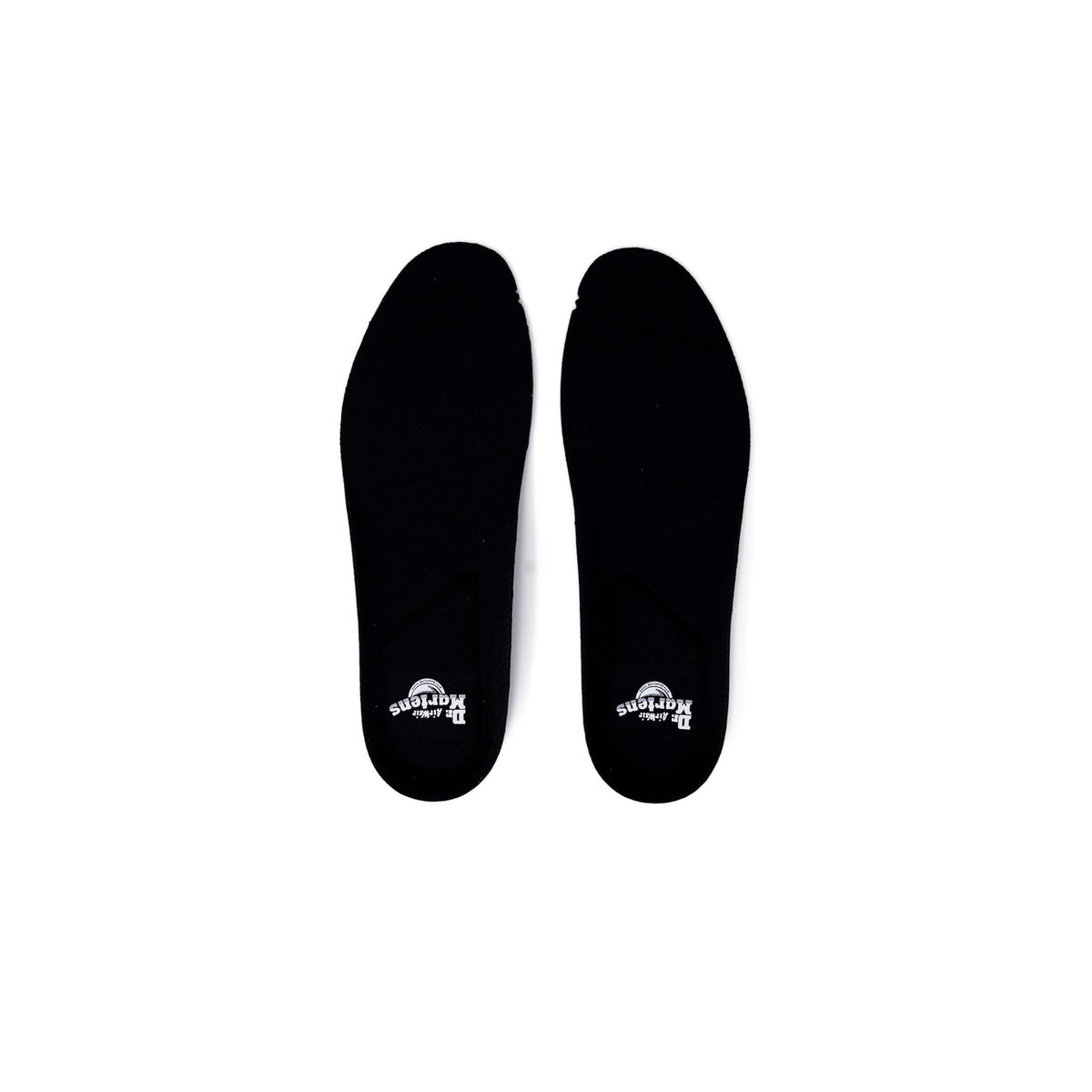 Solette Dr. Martens Cushion Wave; Nero. 100% Poliestere riciclato, ammortizzazione ondulata, tecnologia antibatterica Aegis. Sottili (0,2 cm) e traspiranti, ideali per migliorare il fit delle scarpe. Vista frontale
