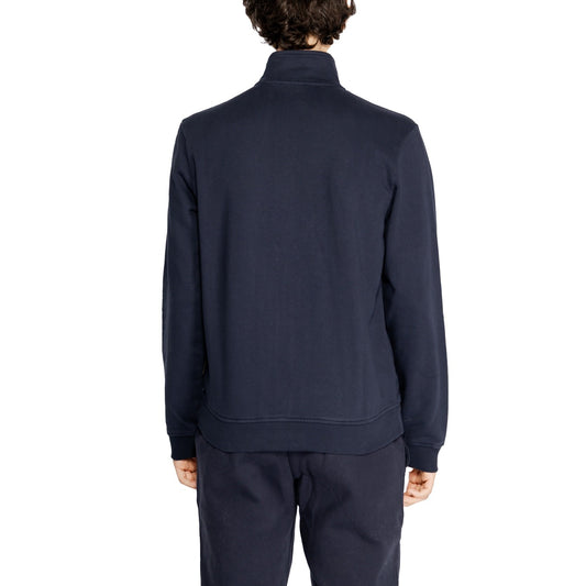 Napapijri Felpa con Zip Uomo Blu Maniche Lunghe Scollo Alto - Felpa Cotone Poliestere