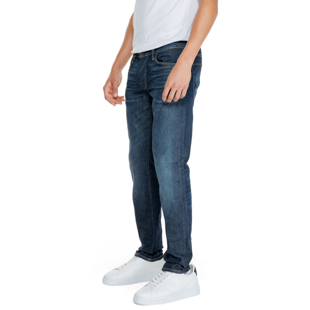 Jack & Jones Jeans Uomo Blu Monocromo in Cotone 100% con Zip e Bottone Tasche Anteriori e Posteriori 12259815