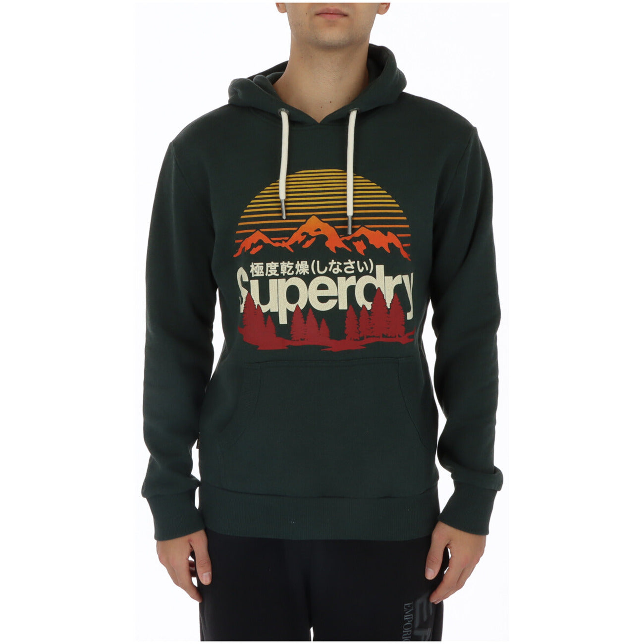 Superdry Felpa con Cappuccio Uomo Blu Stampa Maniche Lunghe Tasche Anteriori Acrilico 14% Cotone 50% Poliestere 36% Autunno Inverno M2013146A