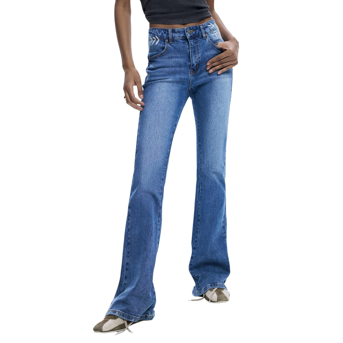 Jeans Desigual donna blu con tasche anteriori e posteriori - vista frontale