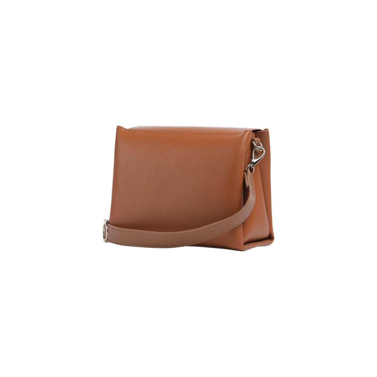 Borsa cuoio Valentino Alexia VBS5A803, chiusura a patta con logo e tracolla speciale con lettere iconiche; borsa media versatile con interno organizzato e finiture premium. Vista posteriore